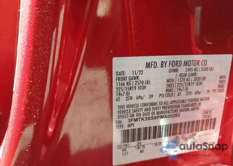 2023 Ford Mustang Mach-E Premium from USA, damaged, VIN 3FMTK3SS9PMA00282